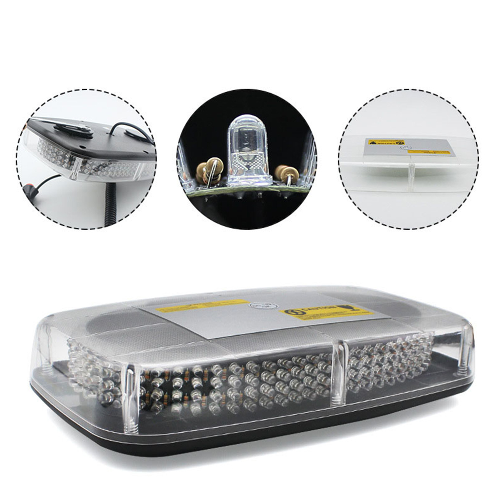 DC12-24V 240LED 24W Car Highlight Strobe Magnetic Sucker Base Emergency Light Wrecker Roof Flashing Warning Light